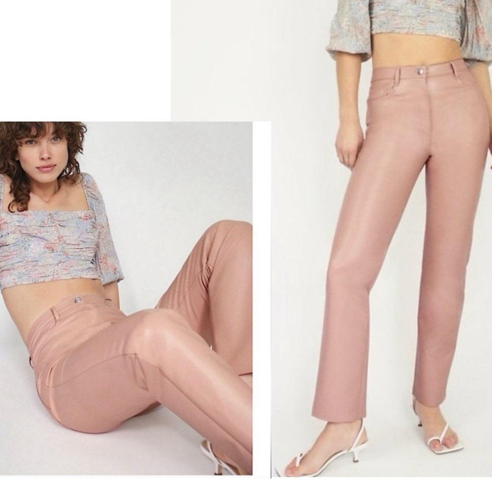 Aritzia Wilfred faux leather Melina Pant blush dusty pink Tuscany Rose 2 NWOT